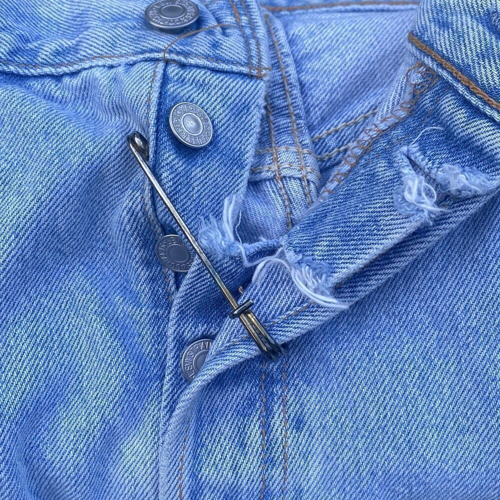 VTG Levis 501 Jeans 38x32 Blue Button Fly Straight Original Denim Mexico - Picture 9 of 10